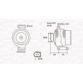 Alternateur MAGNETI MARELLI OEM 6C1T10300CC