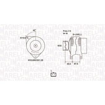 Alternateur MAGNETI MARELLI 063731963010 pour DODGE JOURNEY 1.4 - 88cv