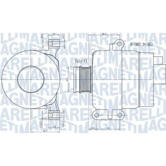 Alternateur MAGNETI MARELLI 063731969010 pour LANCIA DELTA 1.4 - 150cv