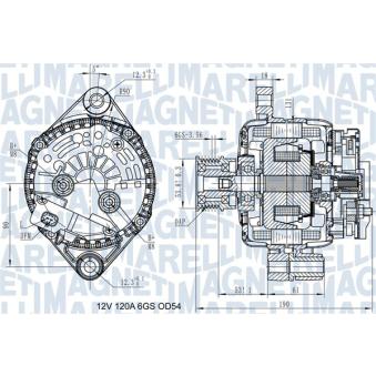 Alternateur MAGNETI MARELLI OEM 1202115
