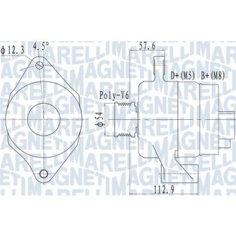 Alternateur MAGNETI MARELLI 063732050010 pour OPEL COMBO 1.6 CDTI - 90cv