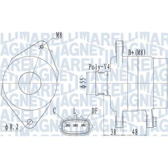 Alternateur MAGNETI MARELLI 063732124010 pour KIA PICANTO 1.1 - 65cv