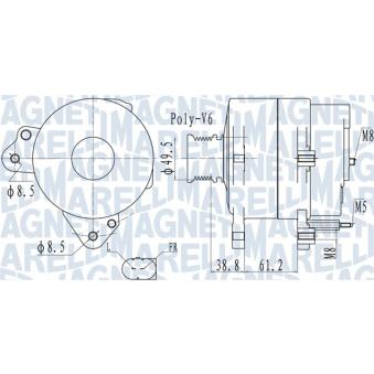 Alternateur MAGNETI MARELLI 063732137010 pour VOLKSWAGEN CRAFTER 2.0 TDI - 163cv