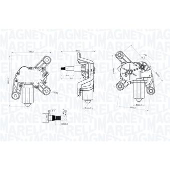 Moteur d'essuie-glace MAGNETI MARELLI 064070700010 pour BMW Série 5 1.7 CDTI - 110cv