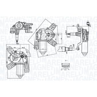Moteur d'essuie-glace MAGNETI MARELLI 064070800010 pour OPEL CORSA 1.4 - 100cv
