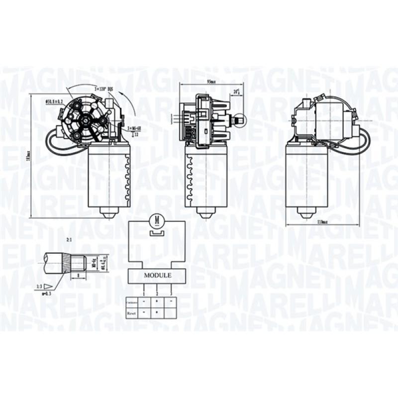 Moteur d'essuie-glace MAGNETI MARELLI 064373300010 - Visuel 1