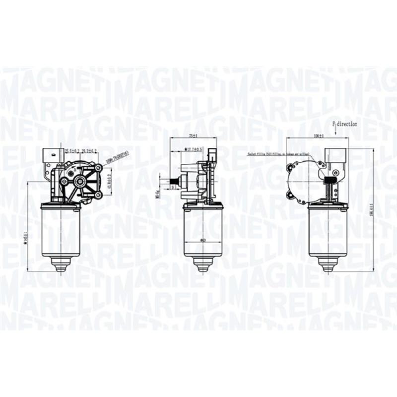 Moteur d'essuie-glace MAGNETI MARELLI 064375100010 - Visuel 1