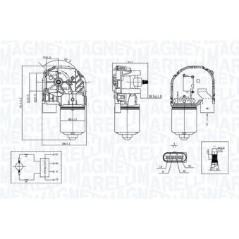 Moteur d'essuie-glace MAGNETI MARELLI 064376300010 pour AUDI Q5 2.0 TDI quattro - 150cv