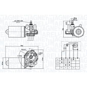 Moteur d'essuie-glace MAGNETI MARELLI 064376800010 pour MERCEDES-BENZ CLASSE E 1.6 i - 95cv