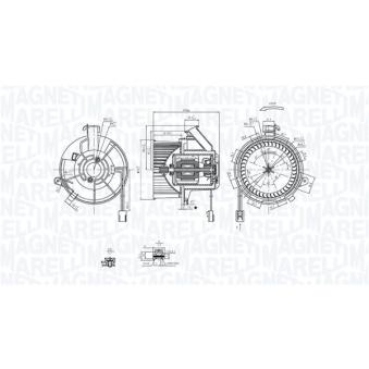 Pulseur d'air habitacle MAGNETI MARELLI 069412290010 pour MERCEDES-BENZ CLASSE E E 300 - 231cv
