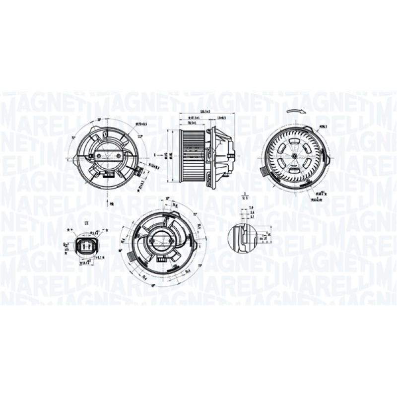 Pulseur d'air habitacle MAGNETI MARELLI 069412389010 - Visuel 1