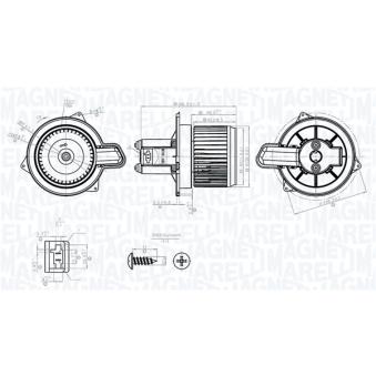 Pulseur d'air habitacle MAGNETI MARELLI 069412781010 pour FIAT 500 1.3 D Multijet - 95cv