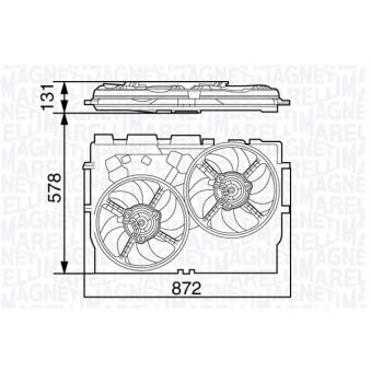 Ventilateur, refroidissement du moteur MAGNETI MARELLI [069422583010]
