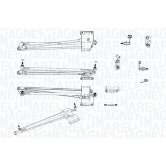 Tringlerie d'essuie-glace MAGNETI MARELLI 085570168010 pour VOLKSWAGEN GOLF 2.0 - 110cv