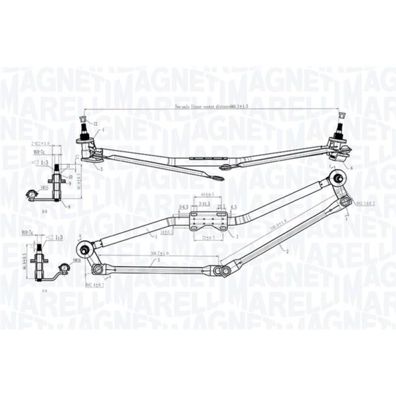 Tringlerie d'essuie-glace MAGNETI MARELLI 085570170010 - Visuel 1