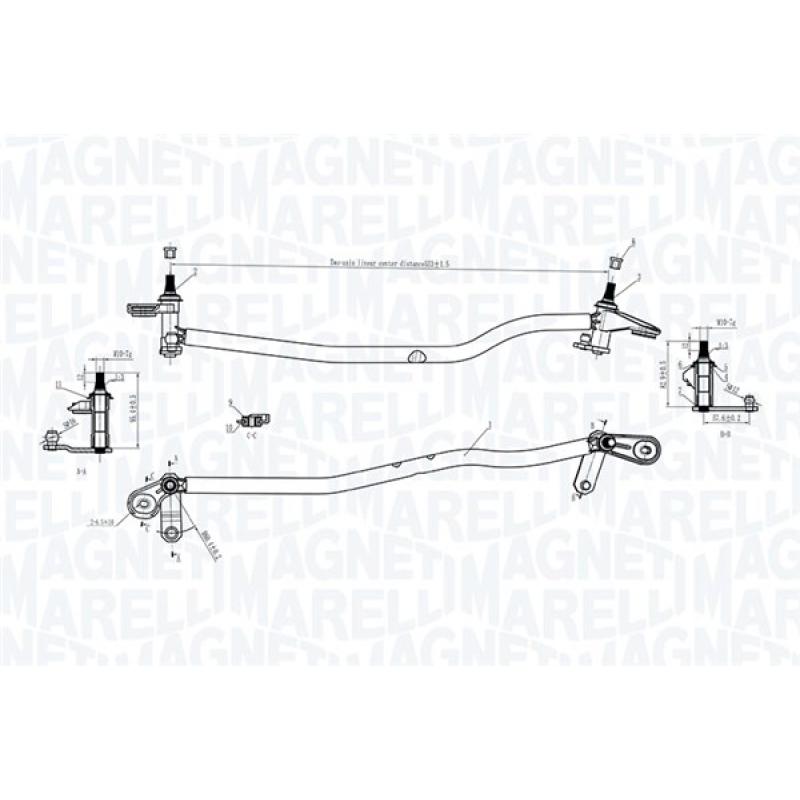 Tringlerie d'essuie-glace MAGNETI MARELLI 085570175010 - Visuel 1