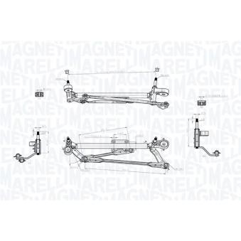 Tringlerie d'essuie-glace MAGNETI MARELLI 085570702010 pour OPEL CORSA 1.4 LPG - 90cv