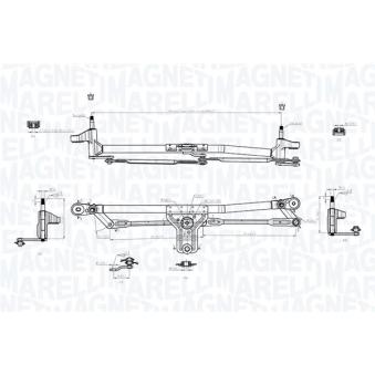 Tringlerie d'essuie-glace MAGNETI MARELLI 085570715010 pour FIAT STILO 1.9 D Multijet - 100cv