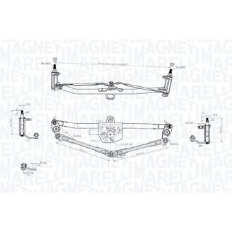 Tringlerie d'essuie-glace MAGNETI MARELLI 085570720010 pour VOLKSWAGEN NEW BEETLE 2.0 - 115cv