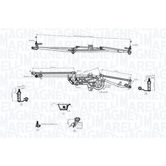 Tringlerie d'essuie-glace MAGNETI MARELLI 085570751010 pour SEAT ALHAMBRA 1.9 TDI - 110cv