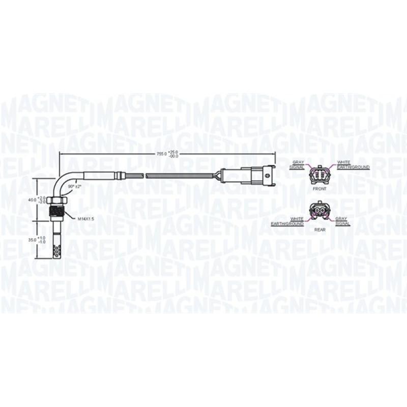 Capteur, température des gaz MAGNETI MARELLI 172000207010 - Visuel 1