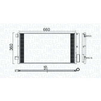 Condenseur, climatisation MAGNETI MARELLI 350203100400 pour TOYOTA MR 1.6 - 110cv