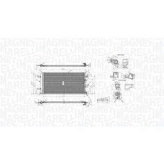 Condenseur, climatisation MAGNETI MARELLI 350203106100 pour AUDI A4 1.8 TFSI quattro - 170cv