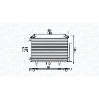 Condenseur, climatisation MAGNETI MARELLI 350203736000 pour TOYOTA YARIS 1.5 - 106cv