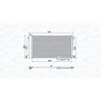 Condenseur, climatisation MAGNETI MARELLI 350203738000 pour MERCEDES-BENZ CLK 200 Kompressor - 163cv
