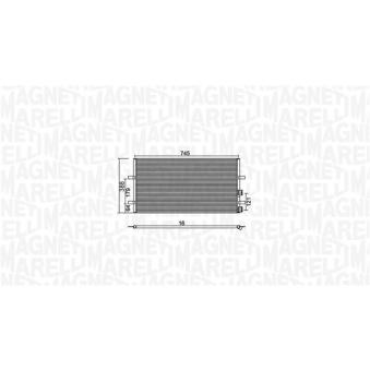 Condenseur, climatisation MAGNETI MARELLI 350203740000 pour VOLKSWAGEN CADDY 2.2 TDCi - 110cv