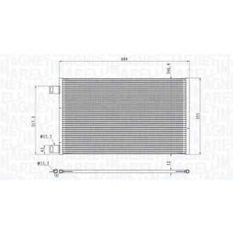 Condenseur, climatisation MAGNETI MARELLI 350203860000 pour MAN TGE 111 CDI - 110cv