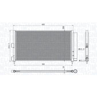 Condenseur, climatisation MAGNETI MARELLI 350203881000 pour LANCIA Y 1.2 - 60cv