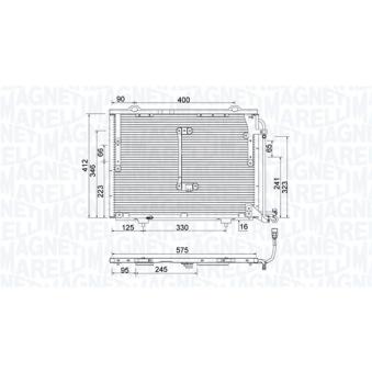 Condenseur, climatisation MAGNETI MARELLI 350203945000 pour MERCEDES-BENZ CLASSE C C 43 AMG - 306cv