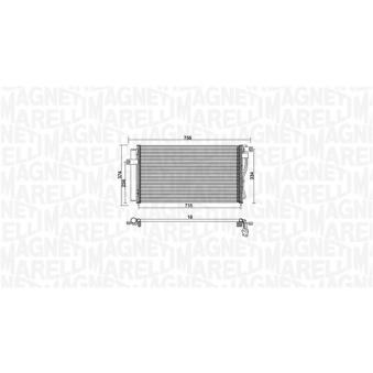 Condenseur, climatisation MAGNETI MARELLI 350203953000 pour NISSAN INTERSTAR 1.4 GL - 97cv