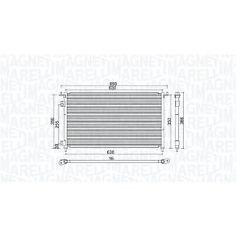Condenseur, climatisation MAGNETI MARELLI 350203970000 pour HONDA CIVIC 2.0 i Sport - 160cv
