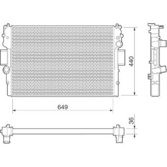 Radiateur, refroidissement du moteur MAGNETI MARELLI 350213015000