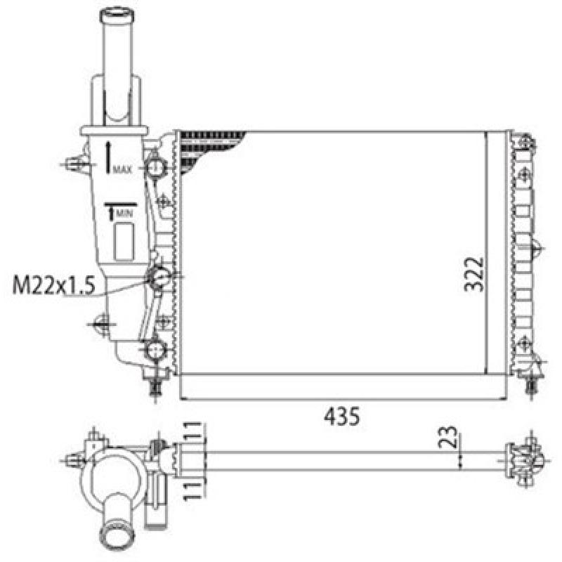 Radiateur, refroidissement du moteur MAGNETI MARELLI 350213113003 - Visuel 1