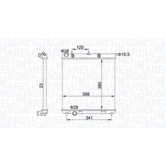 Radiateur, refroidissement du moteur MAGNETI MARELLI 350213153700 pour PEUGEOT 308 1.2 THP 110 - 110cv