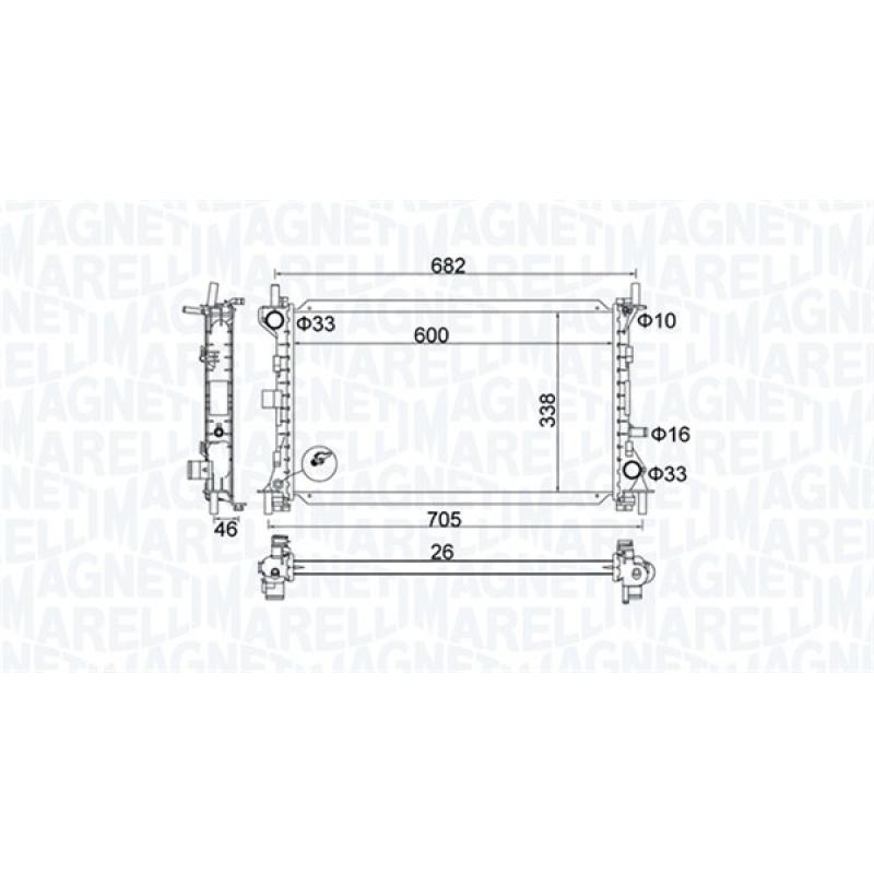 Radiateur, refroidissement du moteur MAGNETI MARELLI 350213159900 - Visuel 1