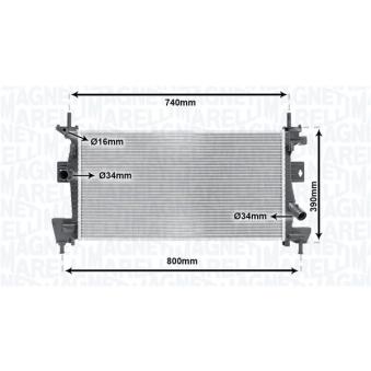 Radiateur, refroidissement du moteur MAGNETI MARELLI 350213170200 pour FORD C-MAX 1.6 Ti - 105cv