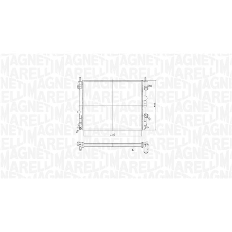 Radiateur, refroidissement du moteur MAGNETI MARELLI 350213182200 - Visuel 1