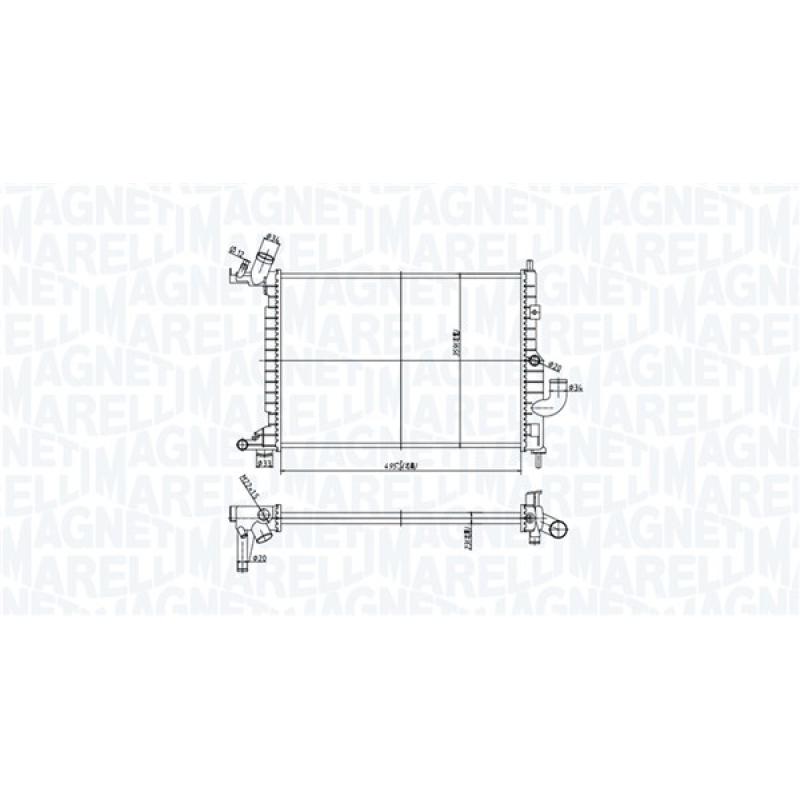 Radiateur, refroidissement du moteur MAGNETI MARELLI 350213184500 - Visuel 1