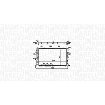 Radiateur, refroidissement du moteur MAGNETI MARELLI 350213192300 pour OPEL ASTRA 1.7 TD - 68cv