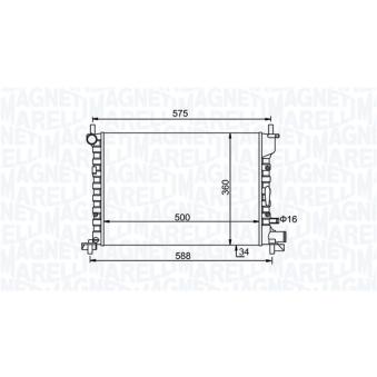 Radiateur, refroidissement du moteur MAGNETI MARELLI [350213193300]
