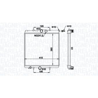Radiateur, refroidissement du moteur MAGNETI MARELLI 350213194100 pour PEUGEOT 206+ 1.1 - 60cv