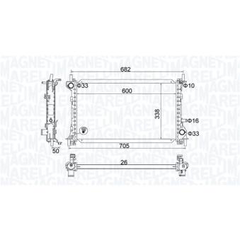 Radiateur, refroidissement du moteur MAGNETI MARELLI OEM 1671969