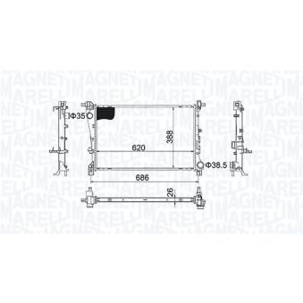 Radiateur, refroidissement du moteur MAGNETI MARELLI [350213203800]
