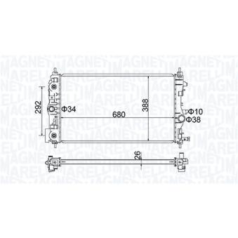 Radiateur, refroidissement du moteur MAGNETI MARELLI OEM 1300306