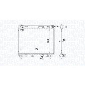 Radiateur, refroidissement du moteur MAGNETI MARELLI [350213208200]