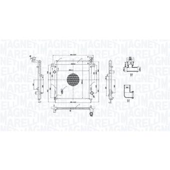 Radiateur, refroidissement du moteur MAGNETI MARELLI 350213221500 pour JEEP CHEROKEE 3.7 V6 - 205cv
